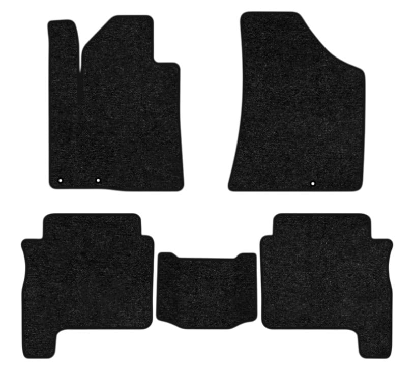 Коврики ворсовые в салон авто EVAtech Standard для Hyundai Santa FE (CM) Restyling (Hinged Gas Pedal) 7 seats (3 clips) 2010-2012 2 поколение SUV EU черный кант HY13314CV5KD3VEB