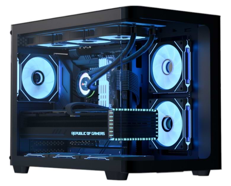 Корпус AEROCOOL P300C-G-BK-v1 (ACCS-PN02033.11) Black без БП