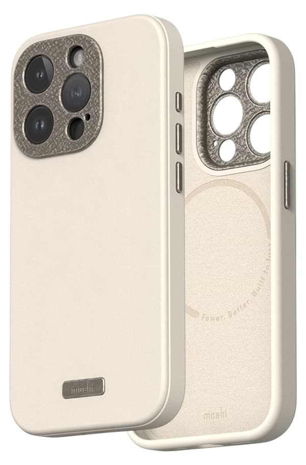 Фото - Чохол для смартфону Moshi Napa Slim Hardshell Case Eggnog White for iPhone 15 Pro (99MO231111)