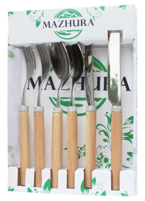 Фото - Набор ножей столовых MAZHURA Beech wood 6 пр. (mz505668)