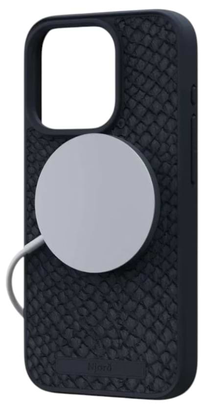 Фото - Чохол для смартфону Njord Salmon Leather MagSafe Case Black for iPhone 15 Pro (NA53SL00)