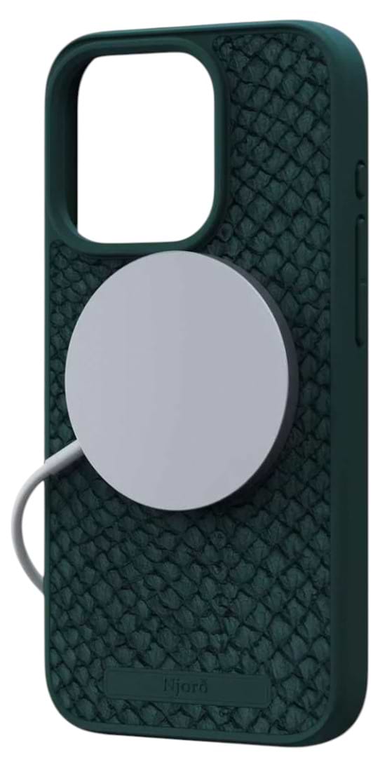 Фото - Чохол для смартфону Njord Salmon Leather MagSafe Case Dark Green for iPhone 15 Pro (NA53SL02)