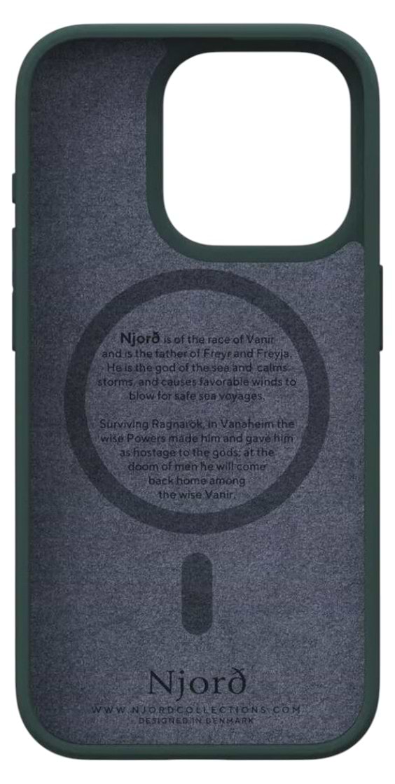 Фото - Чохол для смартфону Njord Salmon Leather MagSafe Case Dark Green for iPhone 15 Pro (NA53SL02)