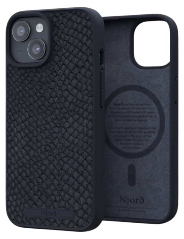 Чехол для смартфона Njord Salmon Leather MagSafe Case Black for iPhone 15 (NA51SL00) - Фото 1