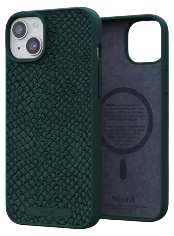 Фото - Чехол для смартфона Njord Salmon Leather MagSafe Case Dark Green for iPhone 15 Plus (NA52SL02)