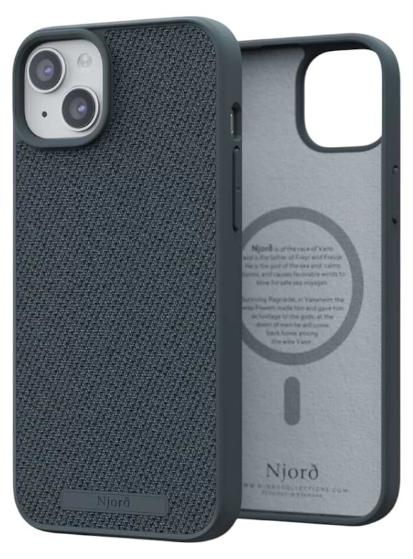 Фото - Чохол для смартфону Njord Fabric MagSafe Case Dark Grey for iPhone 15 Plus (NA52FA09)