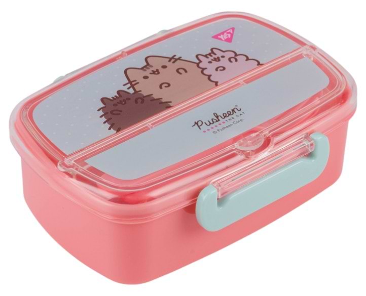 Ланч-бокс YES Pusheen 750 мл з приладдям рожево-блакитний (708371) - Фото 1