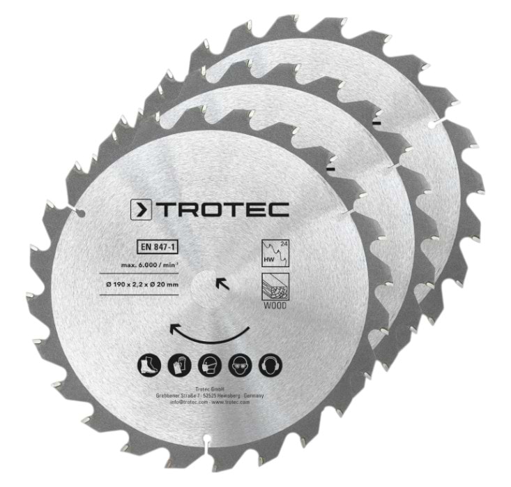 Круг отрезной по дереву Trotec 190х20х2,2 HW24 Wood 3 шт. (6215001330)
