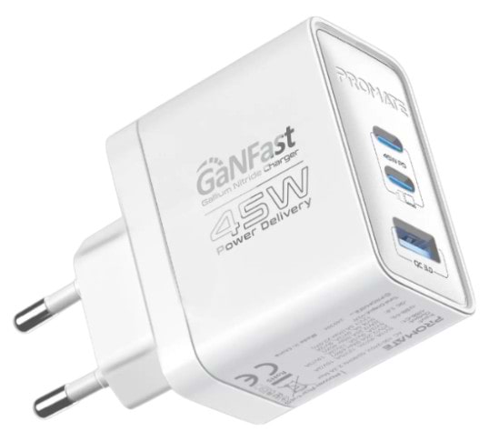 Мережевий зарядний пристрій Promate powerport-45.white - Фото 1