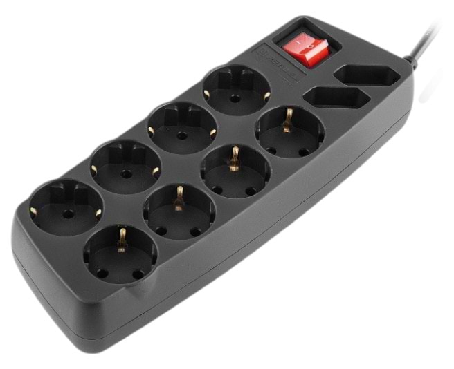 Сетевой фильтр REAL-EL RS-10 Protect 5m Black (EL122300040)