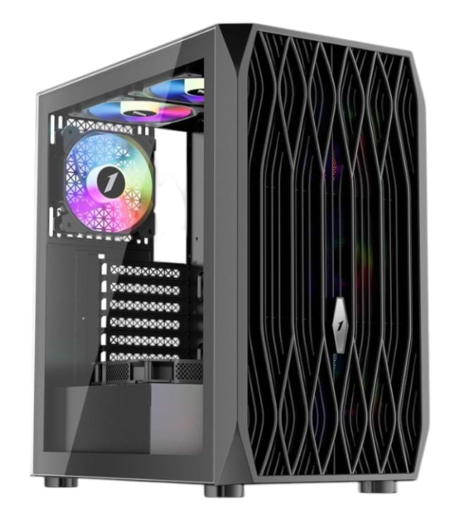 Корпус 1stPlayer AY7-BK-4F1 Black без БЖ - Фото 1