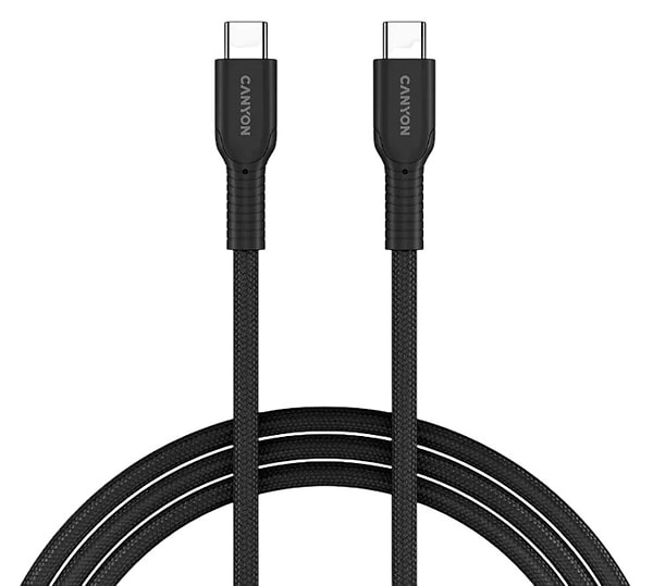 Фото - Кабель Canyon OnWire 60CL C-C 60W COLOR Braided 1m Black (CND-CCAP60AB10B)