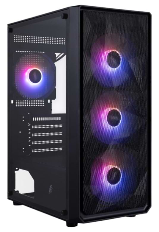 Корпус 1stPlayer FD3-M-BK-4F7 Black без БЖ - Фото 1