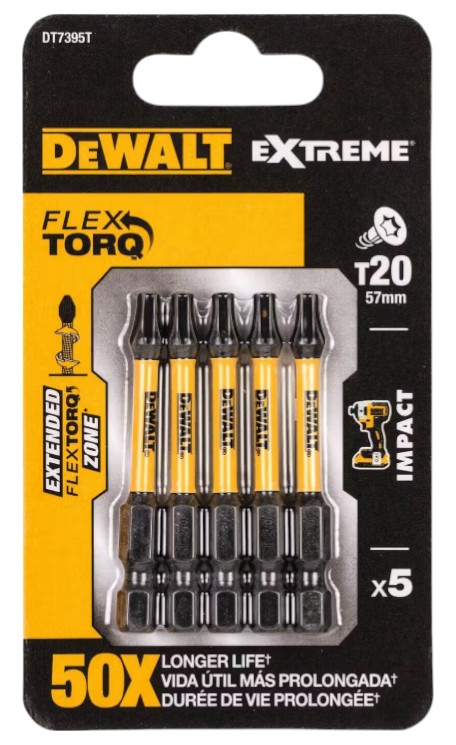 Біта для викрутки DeWALT IMPACT TORSION 5 шт. (DT7395T)