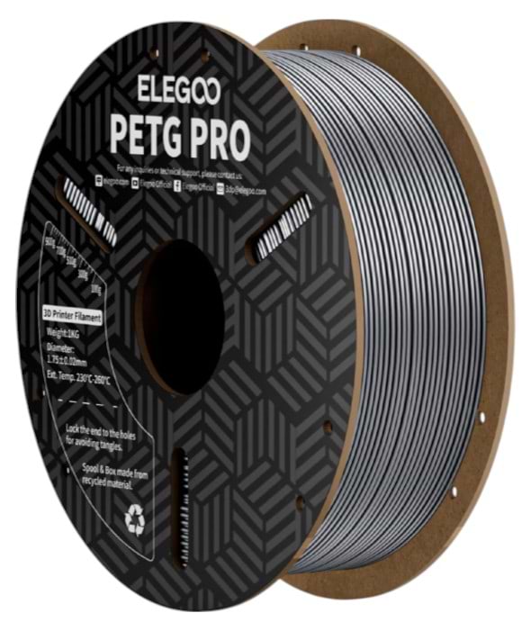 Фото - Нитка для PETG-картриджа Elegoo PRO Filament 1.75 мм серебристый (50.203.0207)