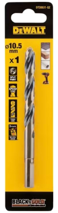 Свердло DeWALT BLACK & GOLD HSS - G (DT20531)