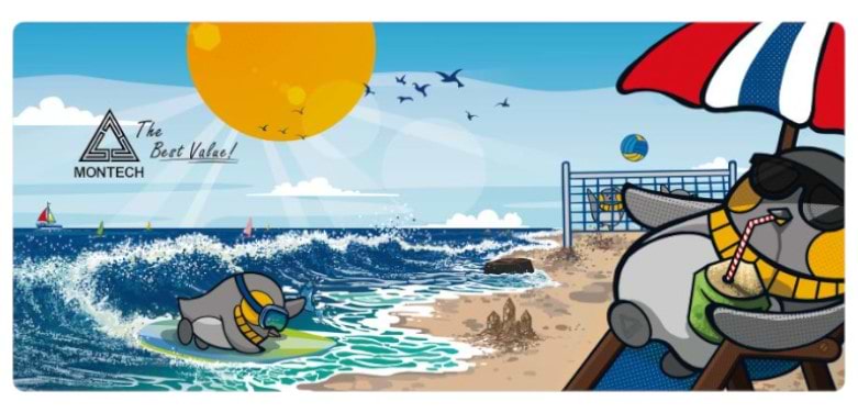 Килимок для миші  ігровий Montech RED GMP 102 (SUMMER) - Фото 1