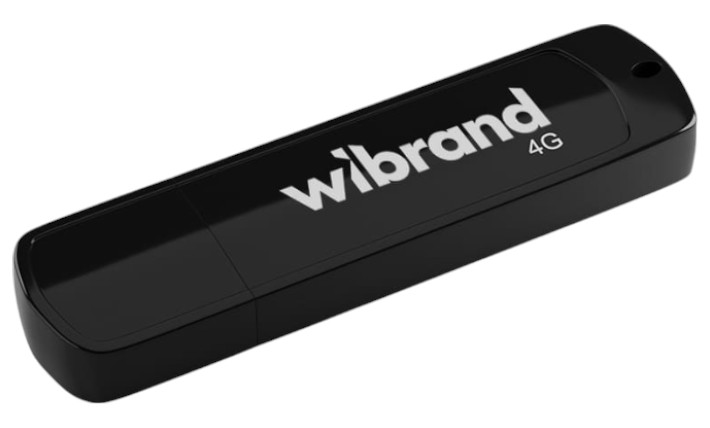 Флеш USB Wibrand USB 2.0 Grizzly 4Gb Black (WI2.0/GR4P3B) - Фото 1