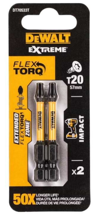 Біта для викрутки DeWALT IMPACT TORSION, IMPACT TORSION 2 шт. (DT70533T)