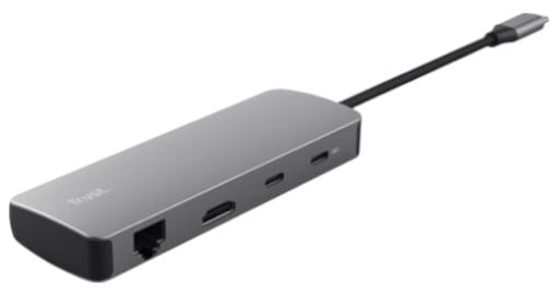 Хаб USB Trust Dalyx  8in1 USB-C> 1xUSB-А 3.2/USB-A 2.0/2xUSB-С/HDMI/Ehernet/SD/microSD 0.15m (25672)