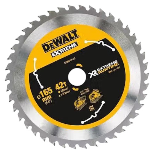 Круг відрізний по дереву DeWALT EXTREME RUNTIME 165х20 мм (DT99561)