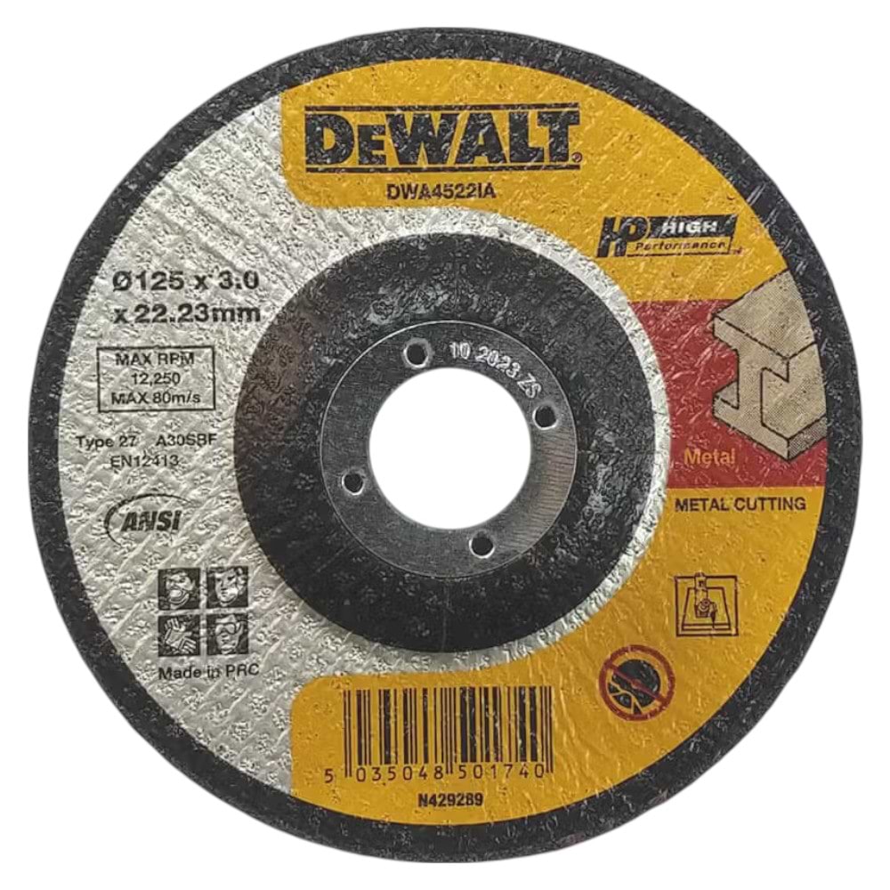Круг відрізний по металу DeWALT HIGH PERFORMANCE 125х3х22.23 мм (DWA4522IA)