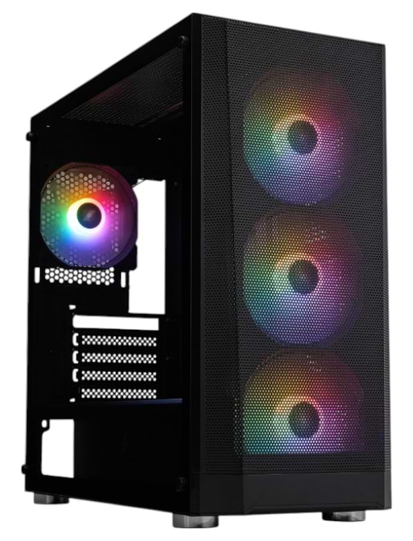 Корпус 1stPlayer FD5-M-BK-4F1 Black без БЖ