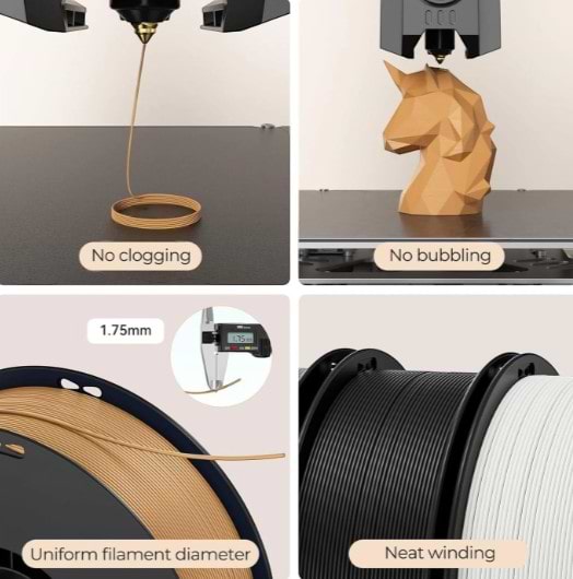 Фото - Нитка для PLA-картриджа Creality Filament 1.75 мм черный (3301010513)