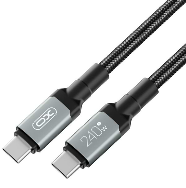 Фото - Кабель синхронизации данных XO High Power Braided Type-C to Type-C - 240W 1m (NBQ264A_С_Black)