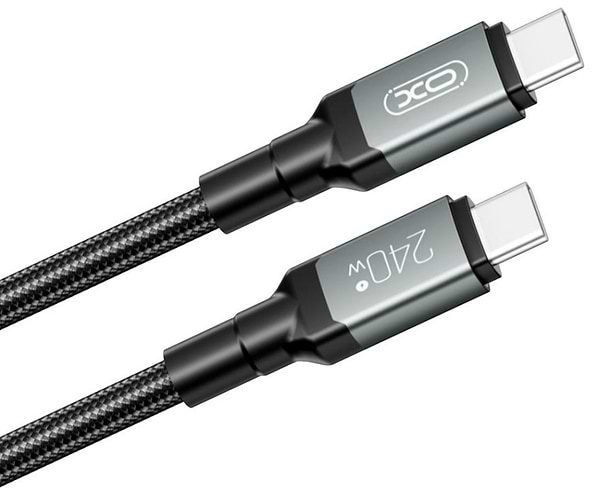 Фото - Кабель синхронизации данных XO High Power Braided Type-C to Type-C - 240W 1m (NBQ264A_С_Black)