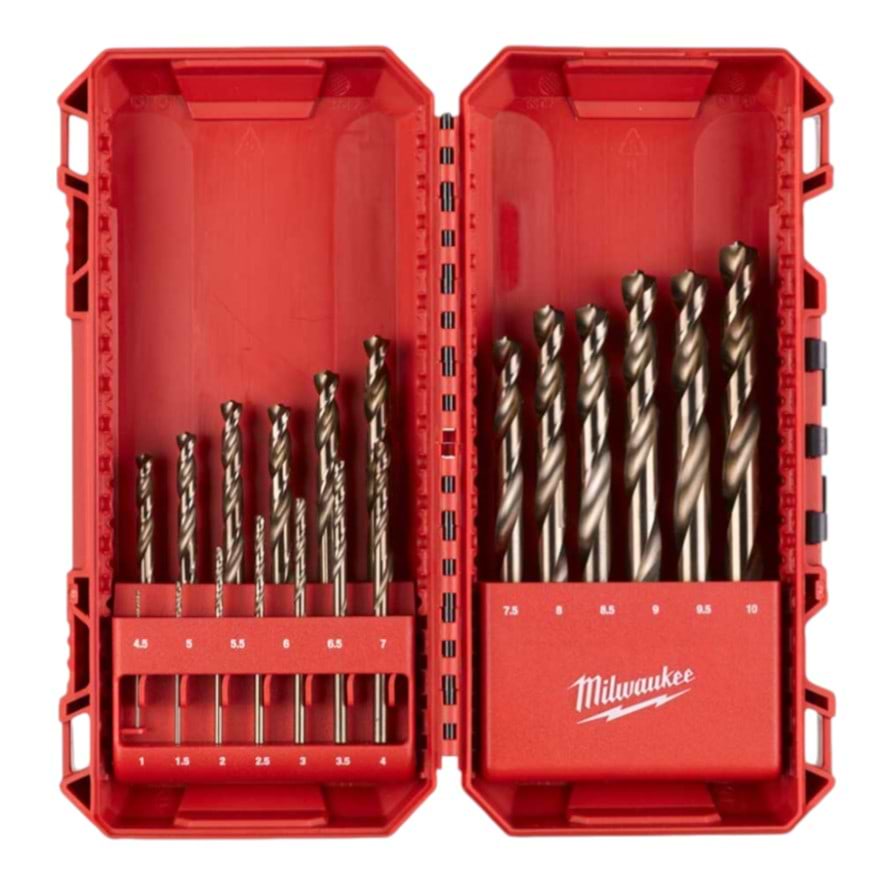 Набір свердел Milwaukee HSS-Co, 19 шт, 1-10мм, кейс (4932493867)