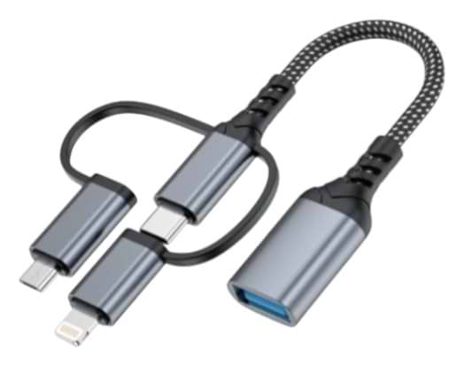 Перехідник XOKO AC-155 OTG USB 3.0 - Type-C, micro USB, Lightning 60W (XK-AC-155) - Фото 1