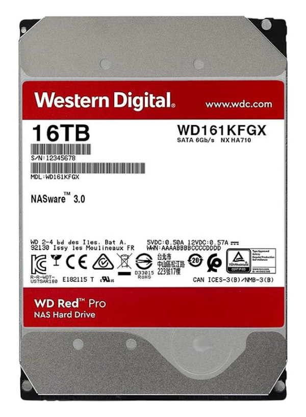 Фото - Жорсткий диск внутрішній WD HDD SATA 16.0TB WD Red Pro NAS 7200rpm 512MB (WD161KFGX)