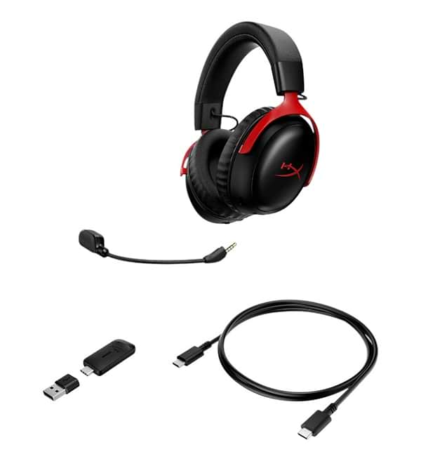 Фото - Гарнитура беспроводная игровая HyperX Cloud III S Wireless Black-Red (A59Z0AA)