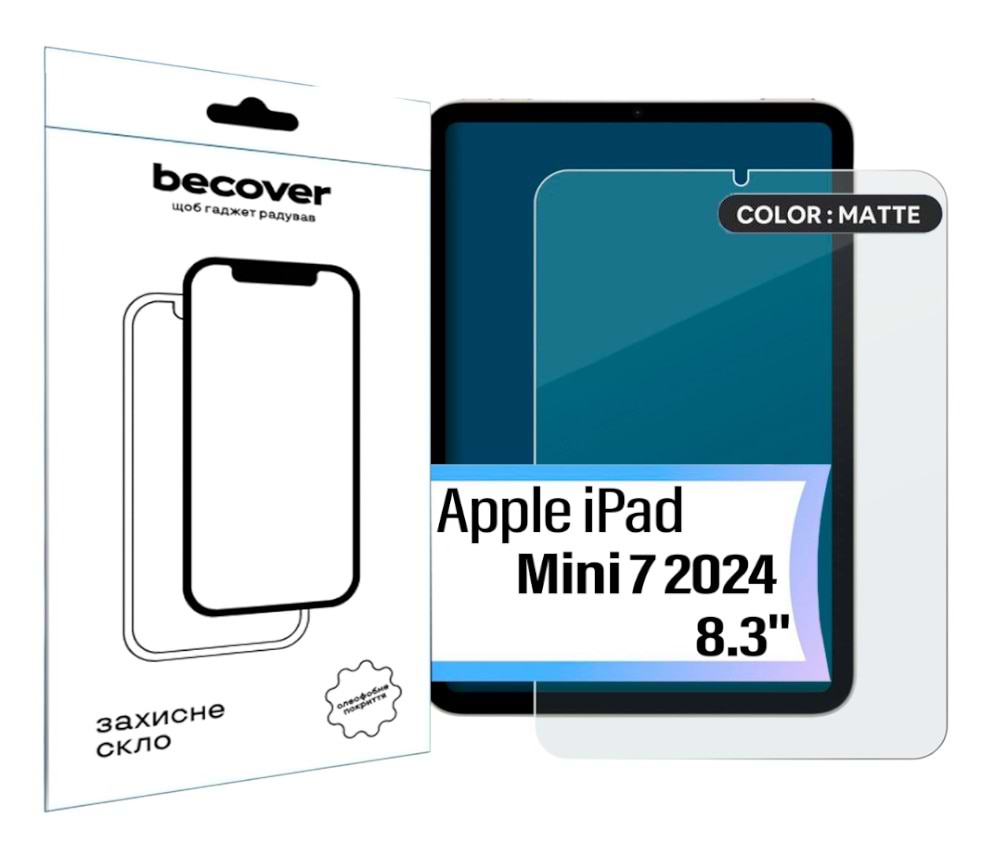 Защитное стекло для планшета BeCover Matte Anti-Glare for Apple iPad Mini 7 2024 (713703)