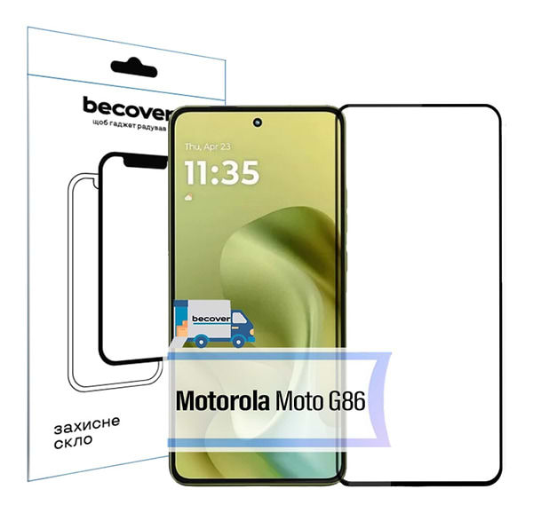 Фото - Захисне скло для смартфону BeCover for Motorola Moto G86 Black (713727) Фото - Захисне скло для смартфону BeCover for Motorola Moto G86 Black (713727)