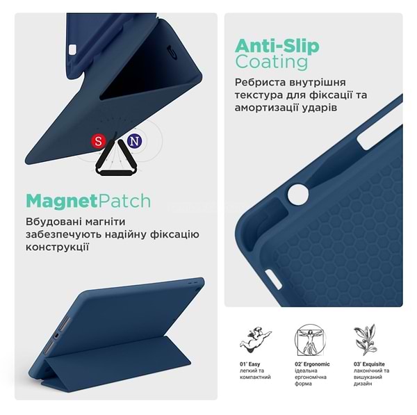 Фото - Чехол для планшета Armorstandart Smart Fold Pen для Samsung Galaxy Tab S10 FE / S10 Lite Dark Blue (ARM85549)