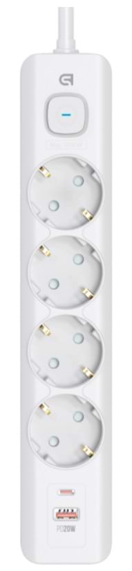 Сетевой фильтр Armorstandart A-PS42 1.8m 4 розетки + USB-A + USB-C (PD20W) White (ARM84666)