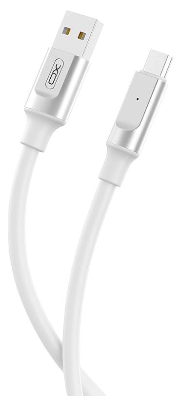 Фото - Кабель синхронізації даних XO Liquid Silicone Rubber USB-A to Micro 6A 1m (NB251_M_White)