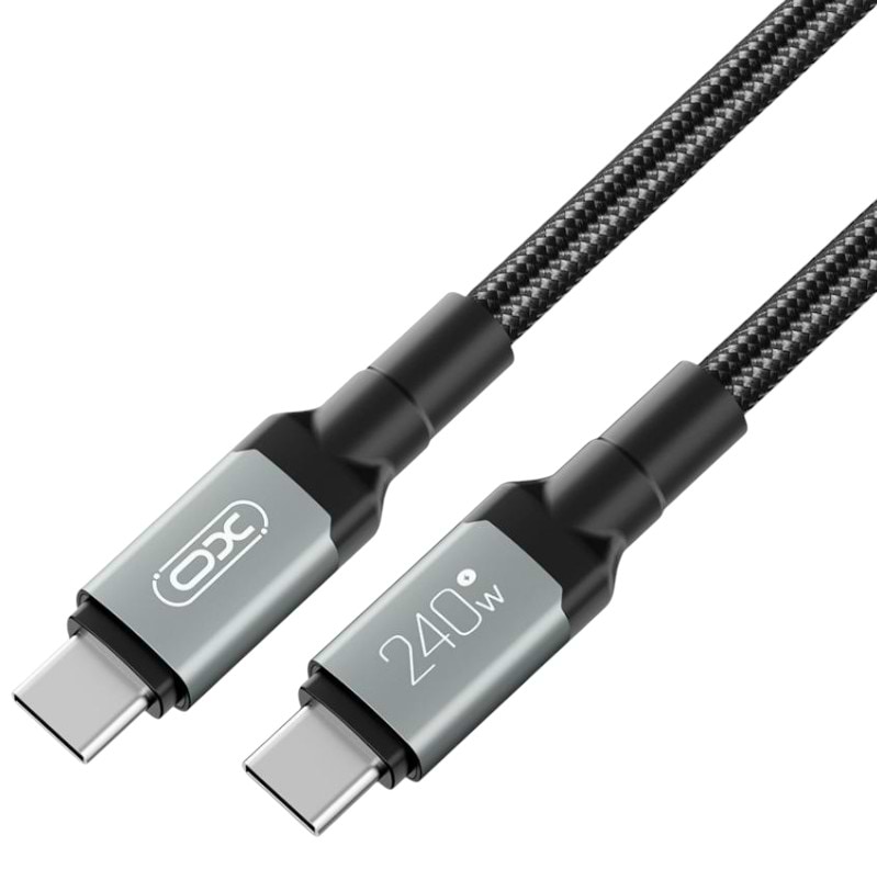 Кабель синхронізації даних XO High Power Braided Type-C to Type-C - 240W 2m (NBQ264B_С_Black) - Фото 1