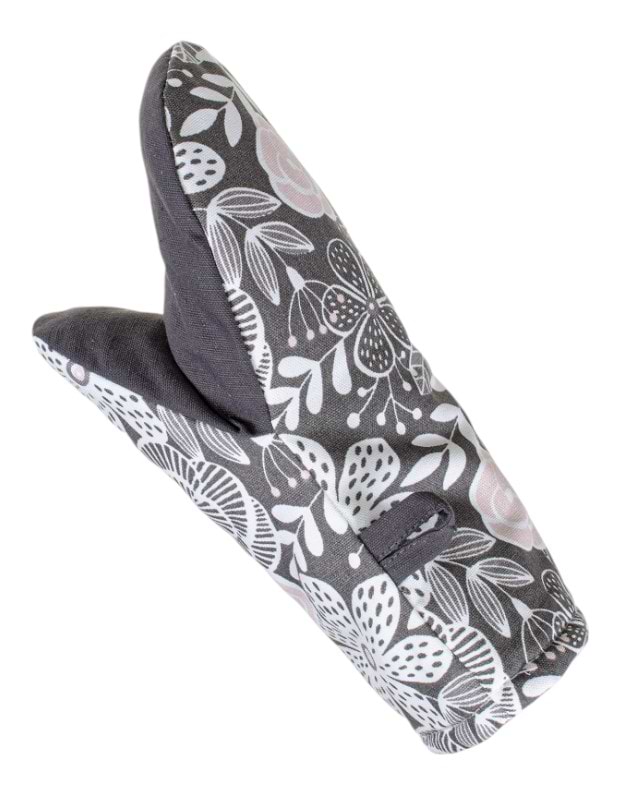 Прихватка-рукавиця Home Line Квіти декоративні Графітово-фрезові (177559)