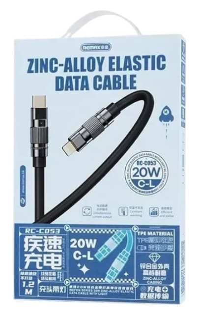 Фото - Кабель синхронизации данных Remax RC-C053 Wefon USB Type-C - Lightning (M/M) 20W 1.2 м Blue (6954851206071)