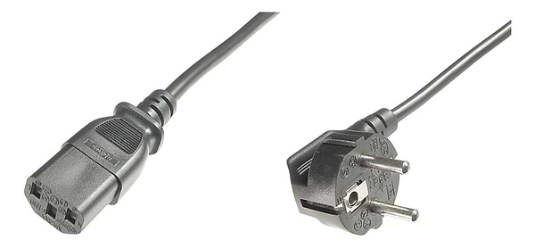 Фото - Кабель живлення Digitus Schuko 90/M - C13/F, 0.75 м Black (AK-440109-008-S)