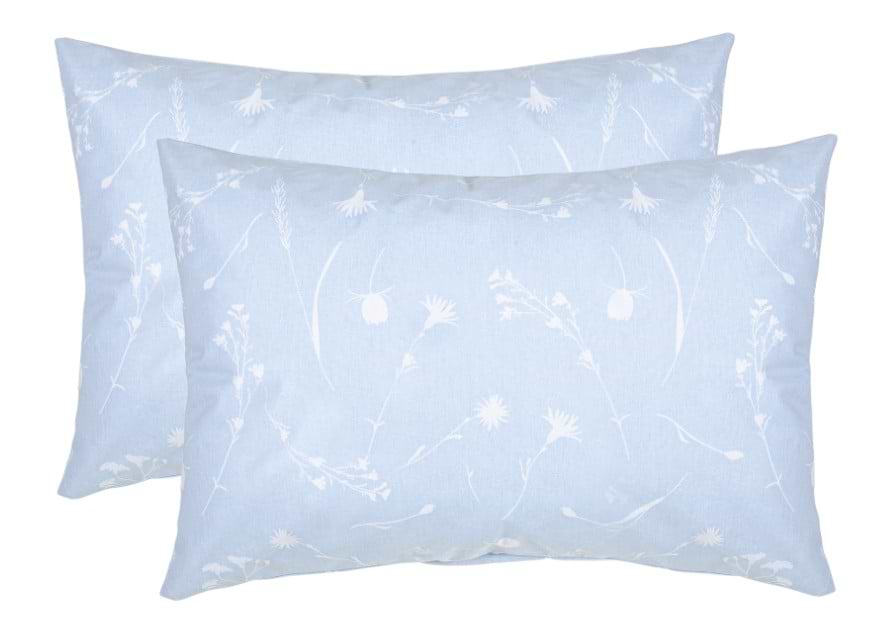 Наволочка Home Line ВОЛОШКИ Щ140 50х70 см бязь 2 шт. Білі на блакитному (173299)