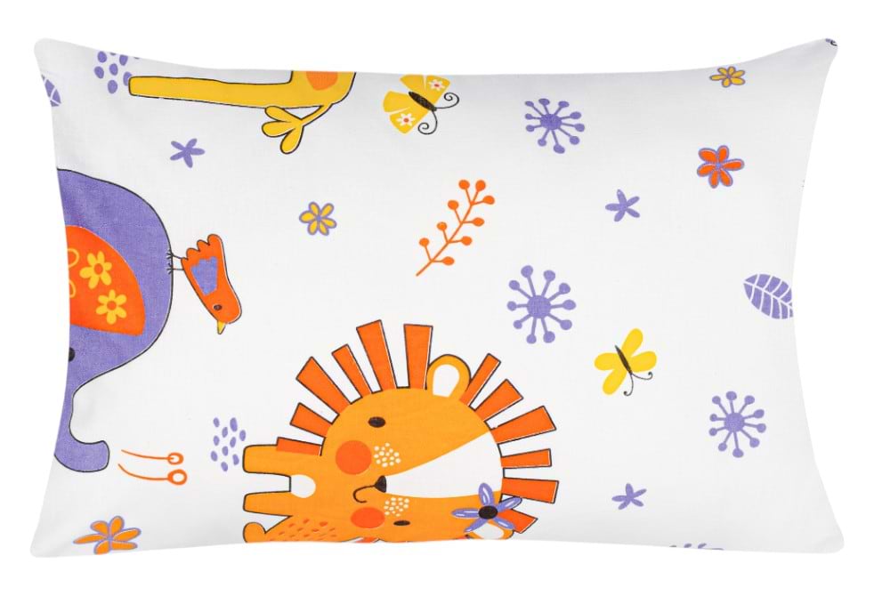 Наволочка Home Line МАДАГАСКАР Щ140 бязь дитяча 40х60 см жовто-фіолетова (163824)
