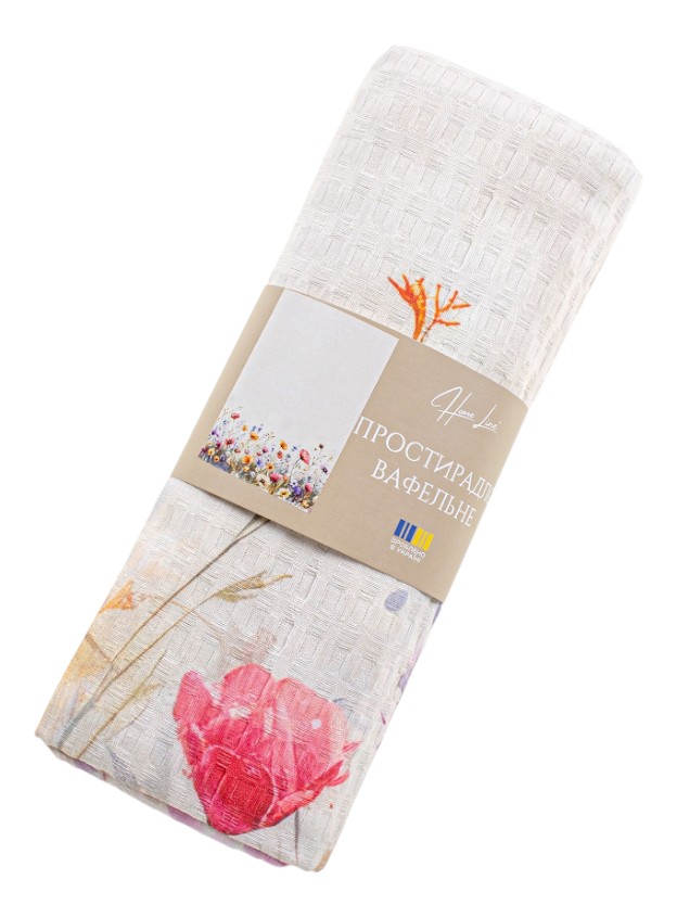 Фото - Простынь полуторная Home Line 145х215 см Вафельное Маковое поле (193294)