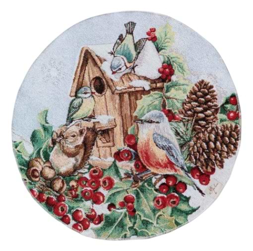 Серветка для сервірування Прованс гобеленова новорічна Squirrel D35 см (041747) - Фото 1