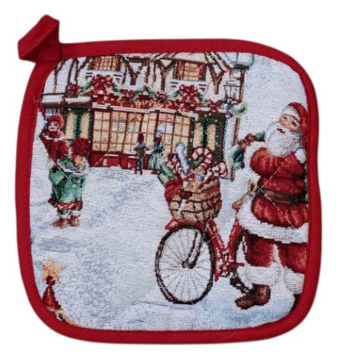 Фото - Прихватка Прованс Новорічна гобеленова Carousel 20х20 см (041939)