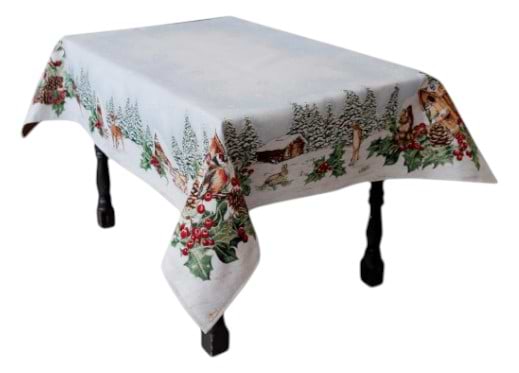 Скатерть прямоугольная Прованс Новогодняя гобеленовая Squirrel 135х180 см (041755)
