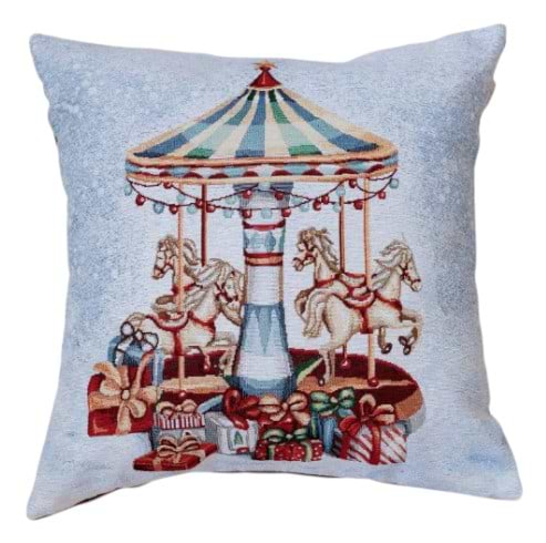 Наволочка Прованс Новорічна декоративна Carousel Карусель 45х45 см (041944)